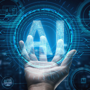 AI Learning and Artificial Intelligence Concept Icon Graphic Interface showing computer machine thinking and AI Artificial Intelligence of Digital 1